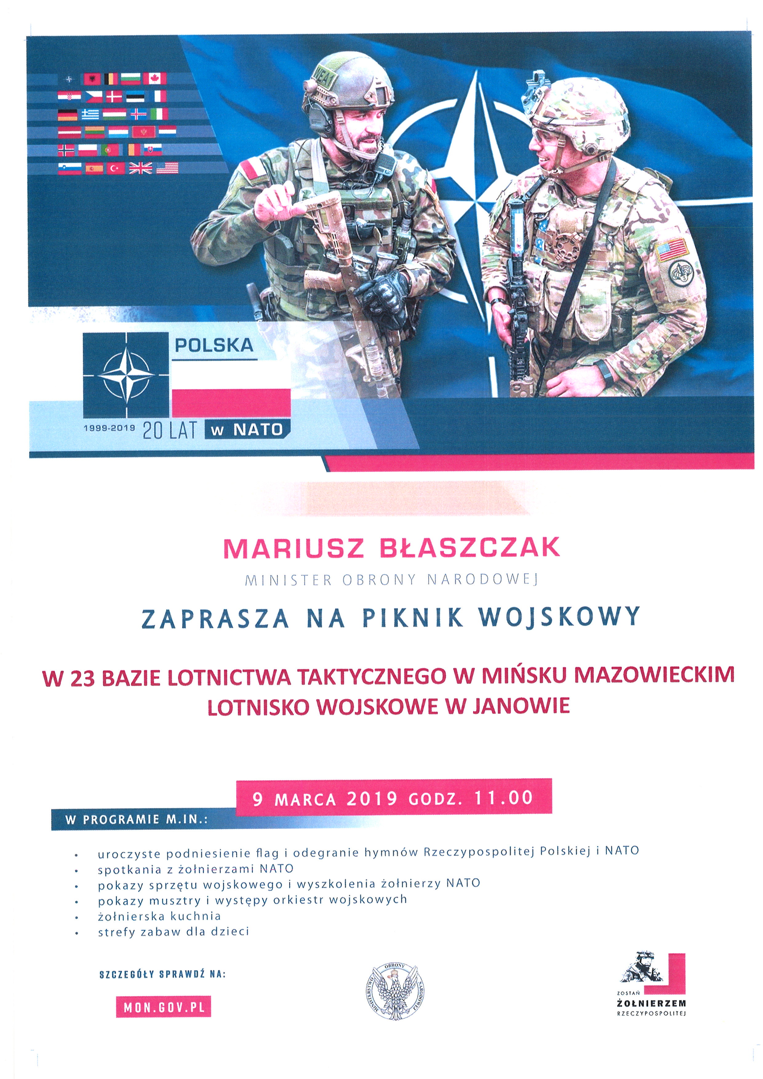 Ilustracja do:  Zaproszenie Ministra Obrony Narodowej na Piknik Wojskowy