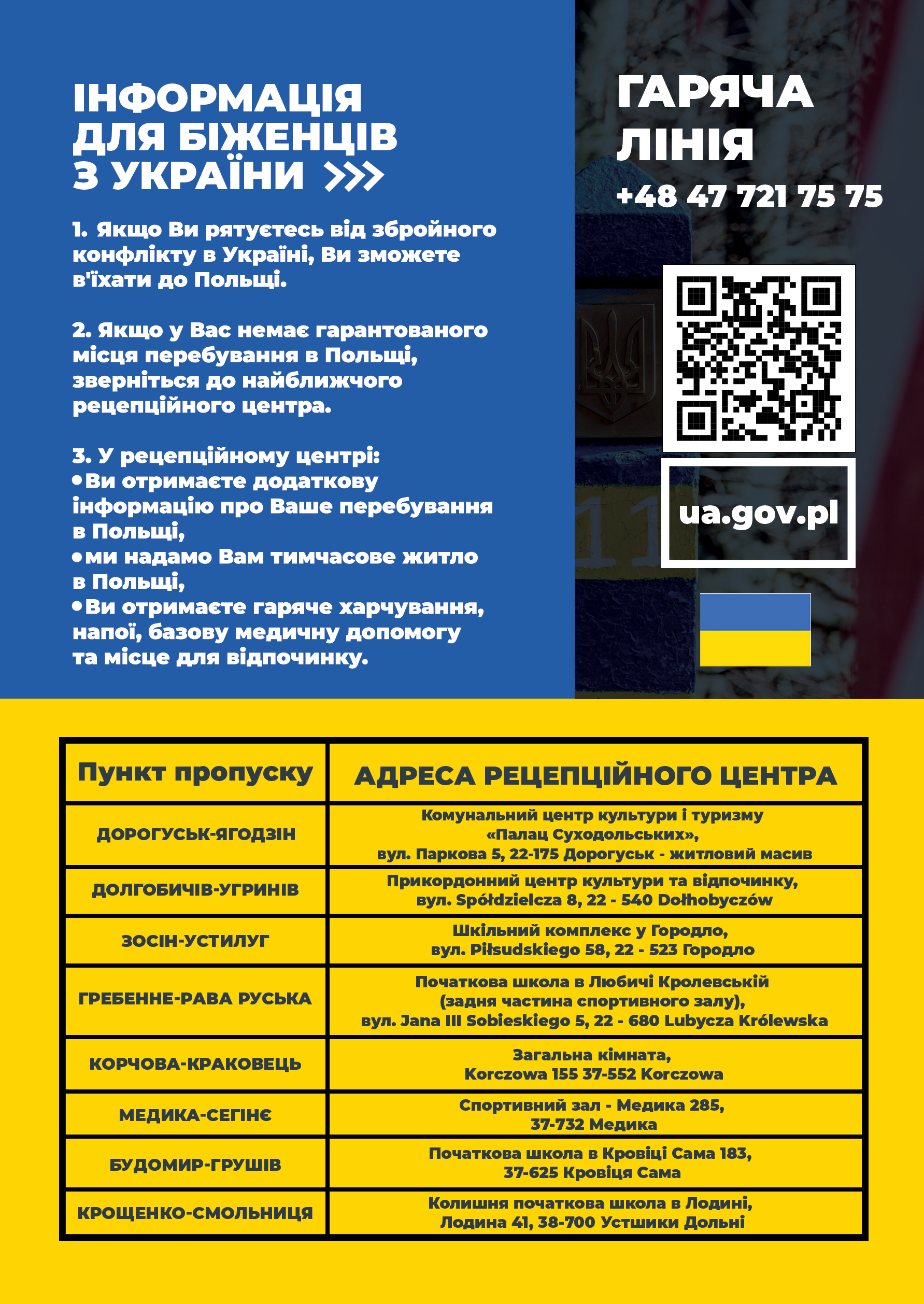 Informacja w sprawie pomocy dla Ukrainy w jęz. angielskim