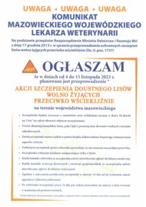 Ilustracja do:  Informacja: W dniach 04-15 listopada 2023 r. na terenie powiatu siedleckiego zostanie przeprowadzona