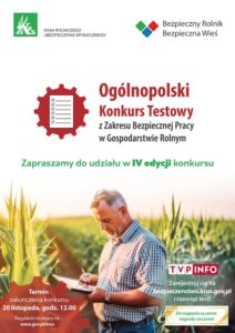 Ilustracja do:  Zaproszenie dla rolników do IV edycji Ogólnopolskiego Konkursu Testowego z Zakresu Bezpiecznej Pra